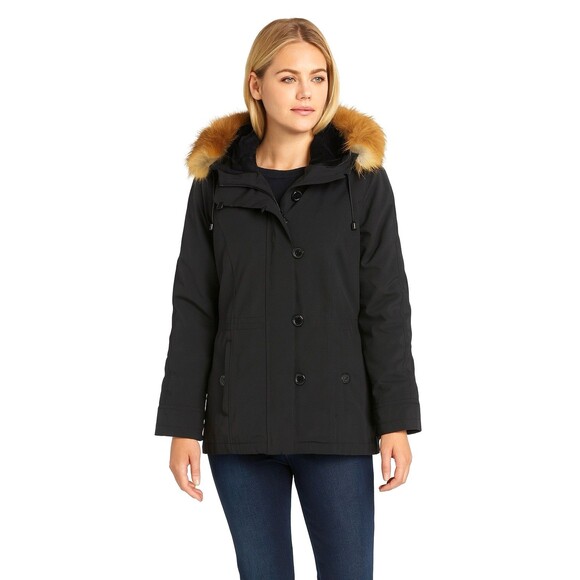 Pendleton Women's Black Parka w/ Real Red Fox Fur Trimmed Hood Small - Picture 2 of 14